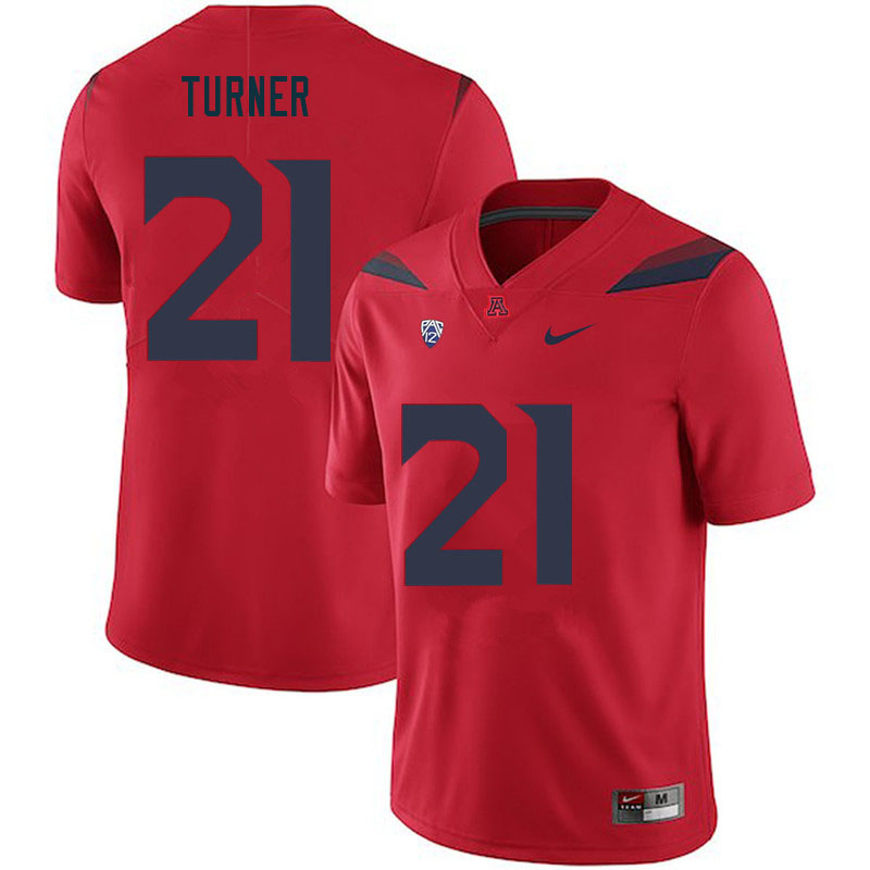 Men #21 Jaxen Turner Arizona Wildcats College Football Jerseys Sale-Red